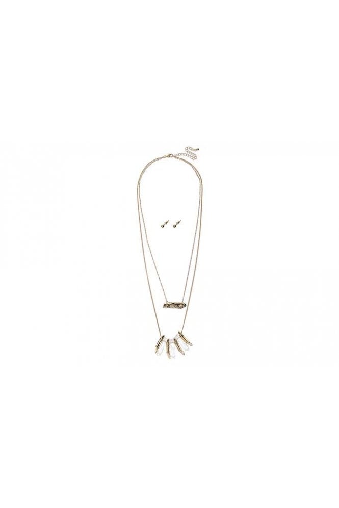 Majique London Double Layered Chain Necklace Set