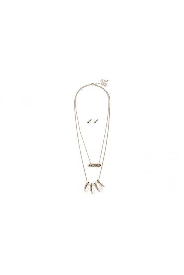 Double Layered Chain Necklace Set