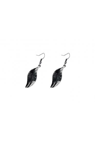 Antique Silver Leaf Drop Earring