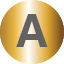 Gold Initial A