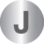 Silver Initial J