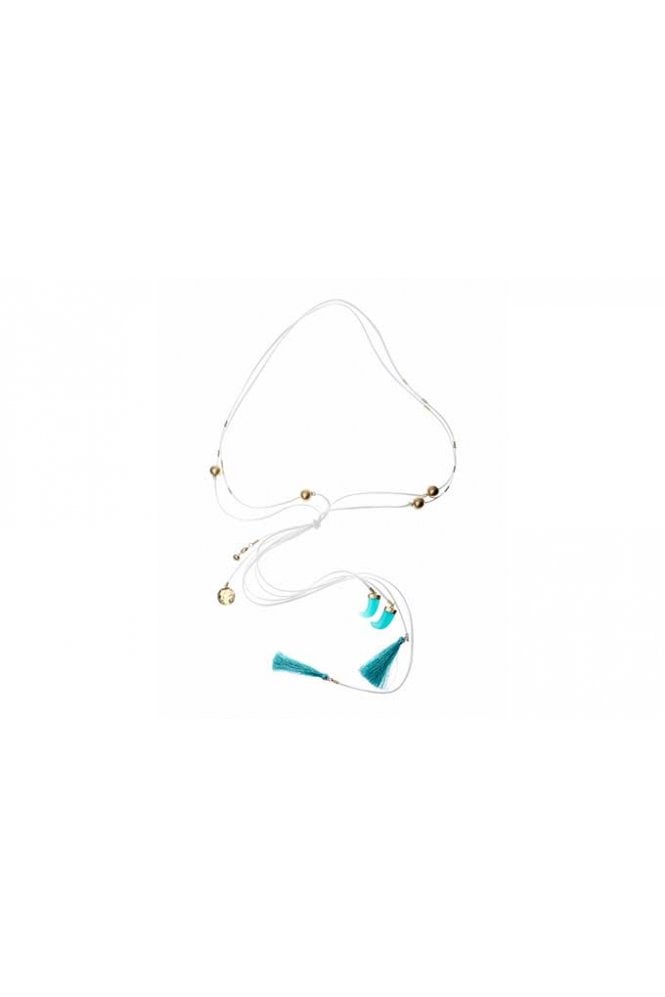 Majique London Azure Horn Tassel Necklace