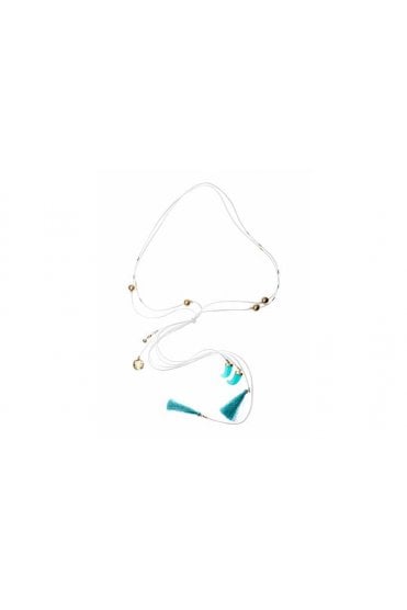 Azure Horn Tassel Necklace