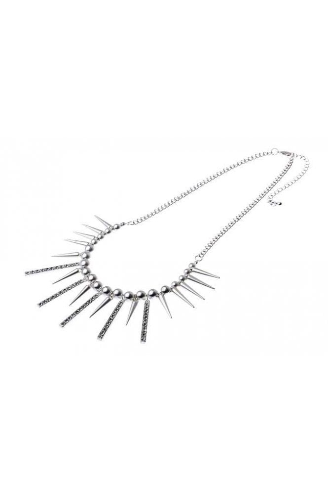 Majique London Bar & Spike Crystal Necklace