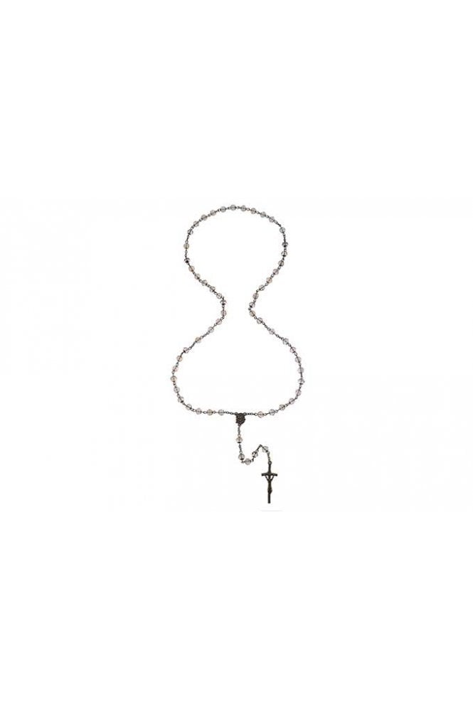 Majique London Black Diamante Rosary Necklace