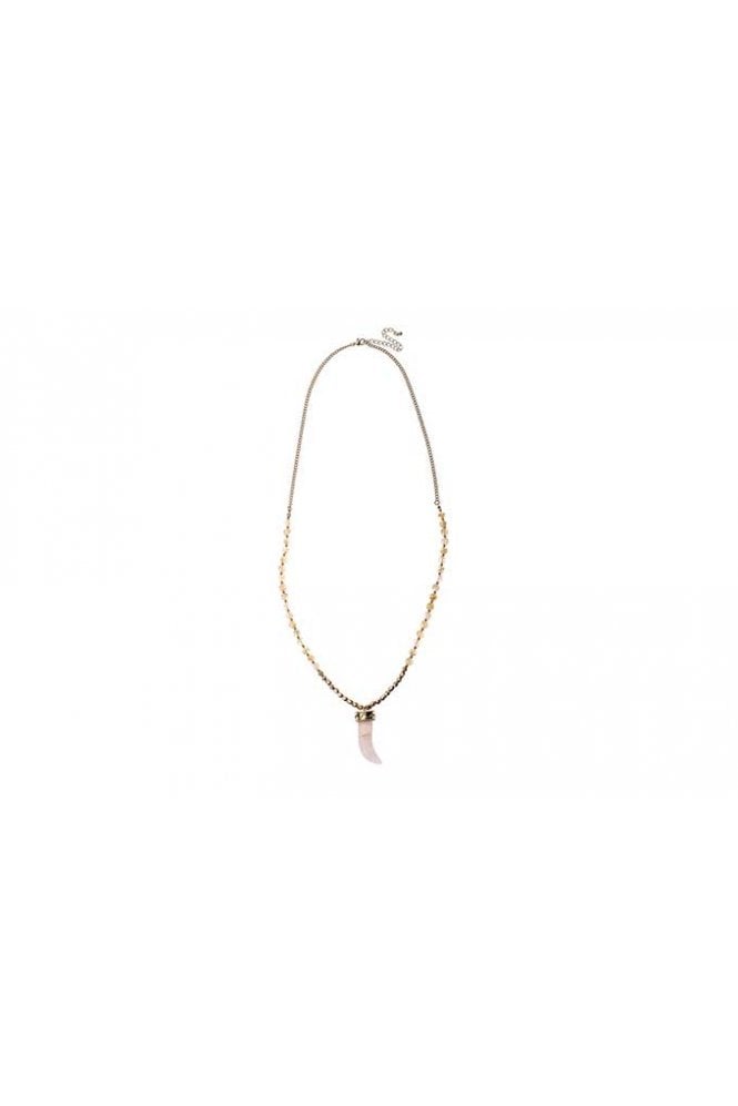 Majique London Boho Bead & Horn Necklace