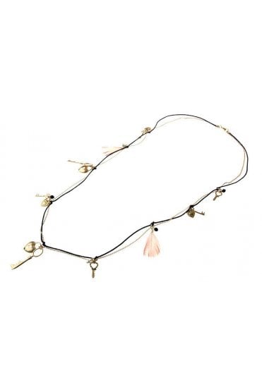 Boho Charm Key Heart Necklace