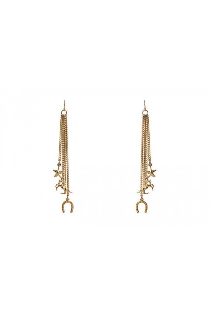Majique London Boho Star & Horse Shoe Fish Hook Earring