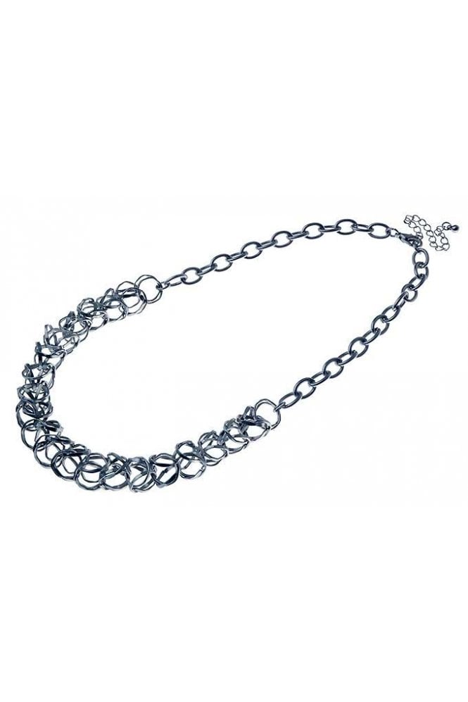 Majique London Bold Rhodium Link Chain Necklace