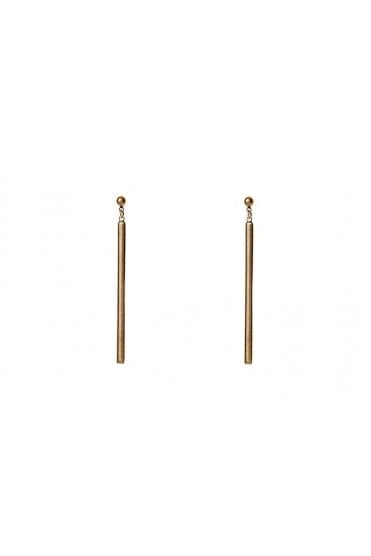 Brass Bar Drop Stud Earring