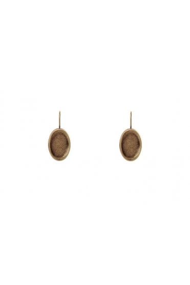 Brass Oval Drop Fish Hook Earring