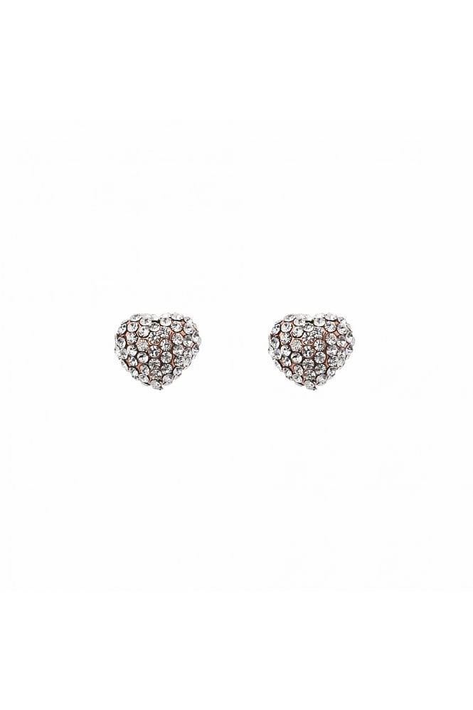 Majique London Luxe Heart Brilliance Stud Earring with Diamante Embellishment