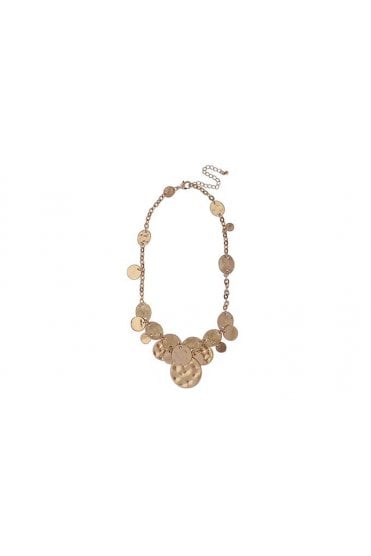 Chain Necklace with Multi Hammered Disc Pendants