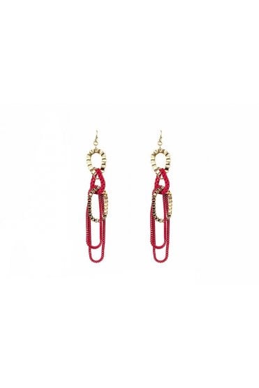 Chained Coral Dangle Earring