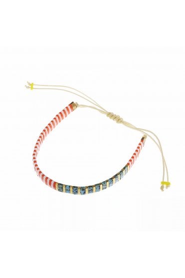 Chic Miyuki Tila Glass Beads Bracelet in Orange, Turquoise, White