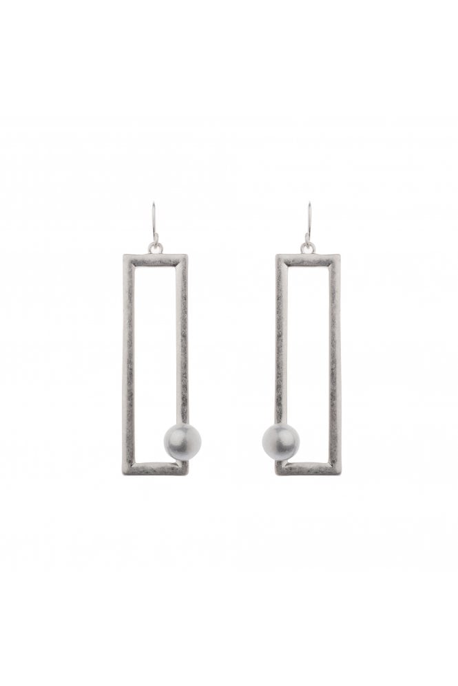 Majique London Chic Rectangle Ball Drop Earring