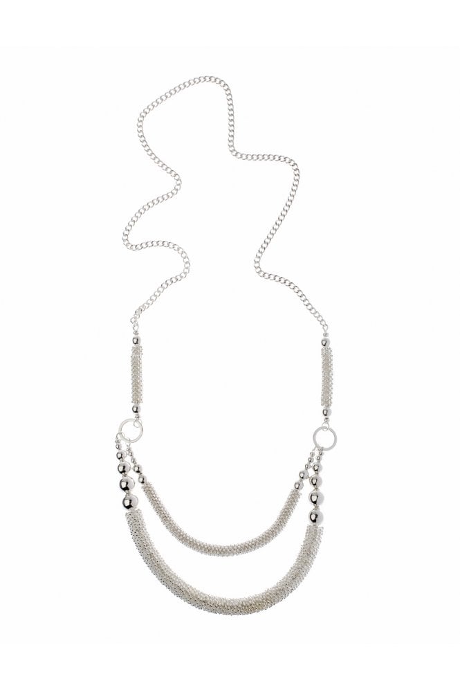 Majique London Chic Silver Mesh Bar Link Necklace