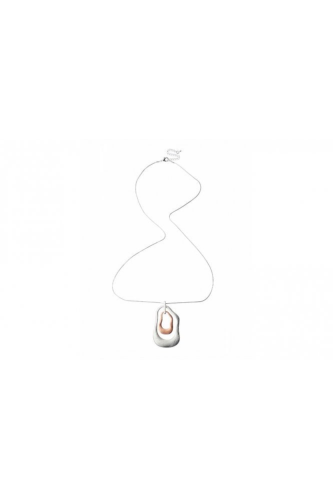 Majique London Chic Silver Serpent Chain Necklace With Irregular Elegance Pendant
