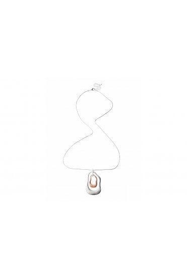 Chic Silver Serpent Chain Necklace With Irregular Elegance Pendant