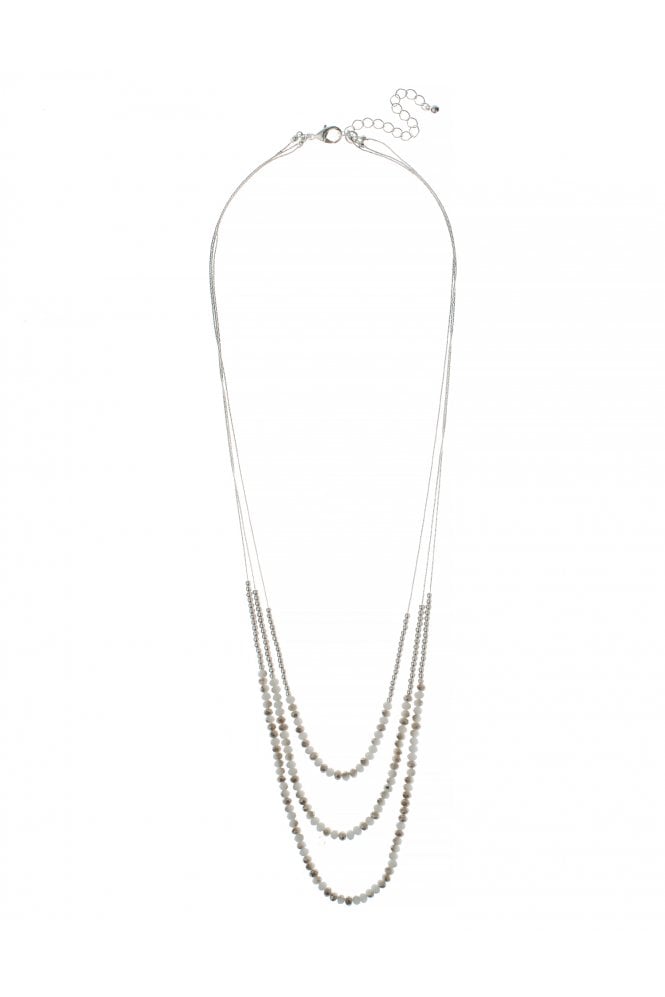 Majique London Chic Three Row Bead Necklace