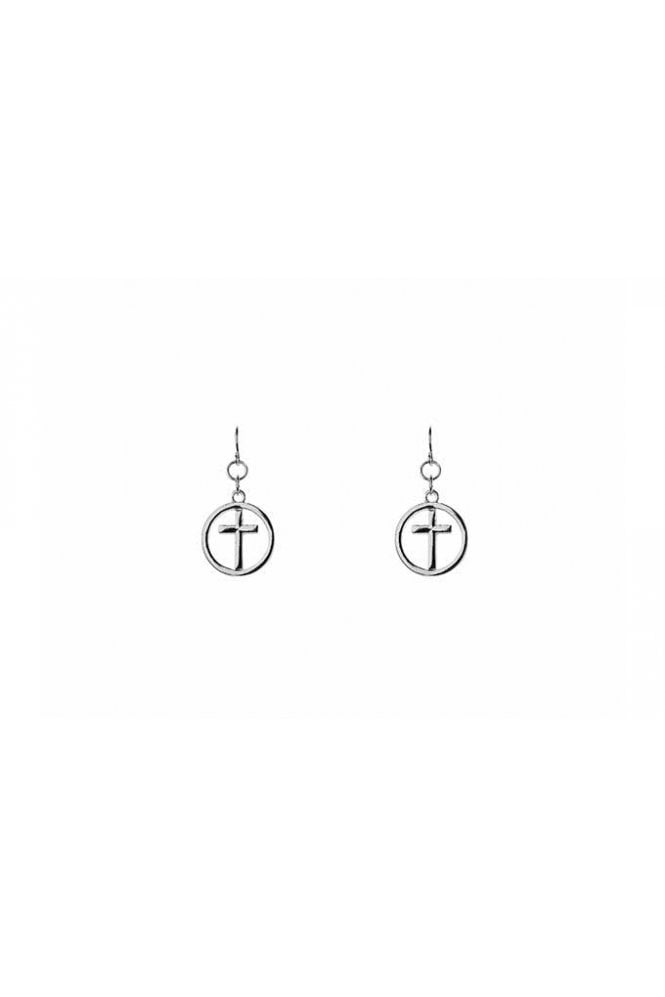 Majique London Cross Drop Fish Hook Earring