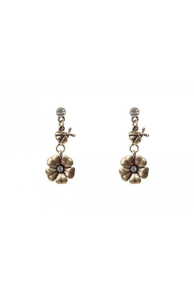 Majique London Crystal Bloom Ladybird Earring