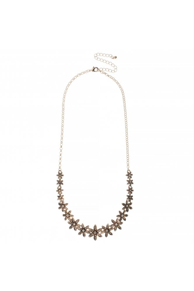 Majique London Crystal Blossom Chain Necklace