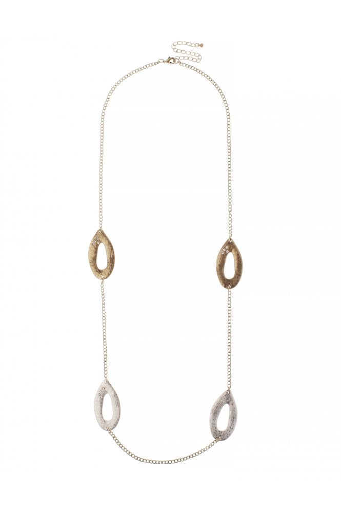 Majique London Dazzling Two Tone Oval Necklace