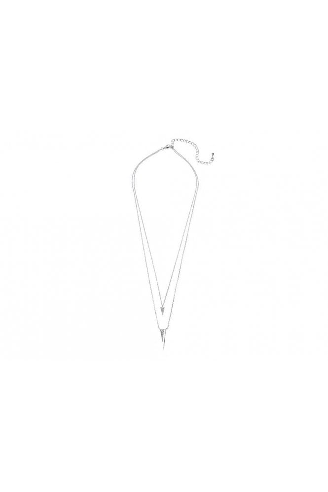 Majique London Double Chain Crystal Triangle Necklace