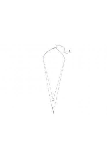 Double Chain Crystal Triangle Necklace