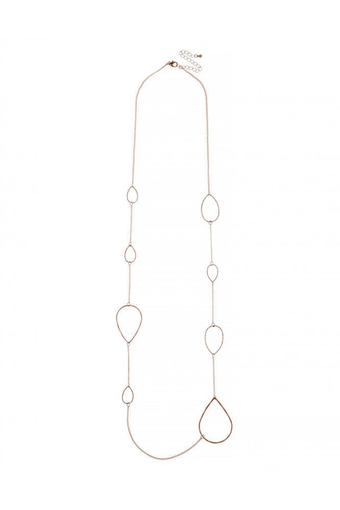 Majique London Elegant Teardrop Rose Gold Necklace