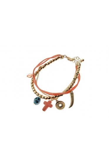 Ethereal Cascade Thread Bracelet with Charm Drops