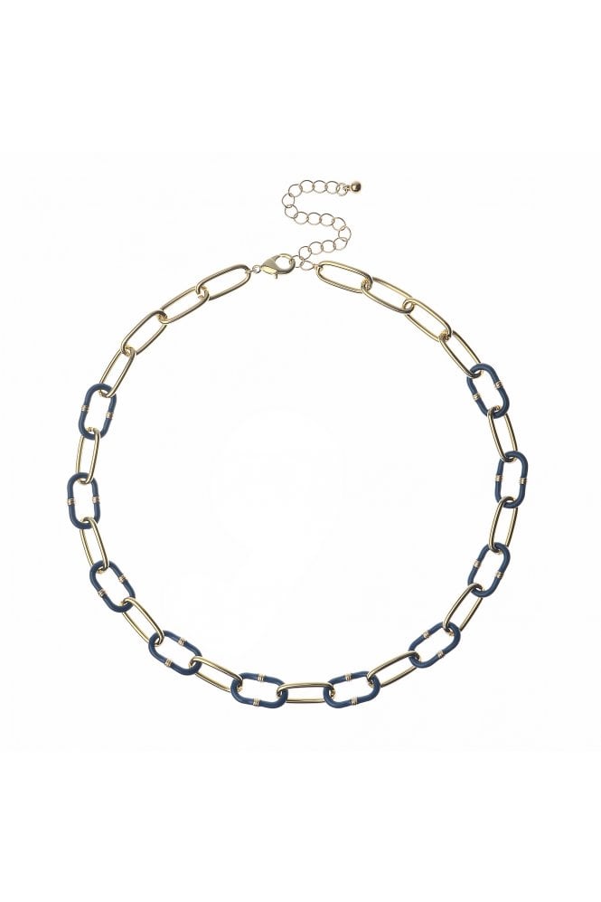 Majique London Golden Link Enamel Chain Necklace
