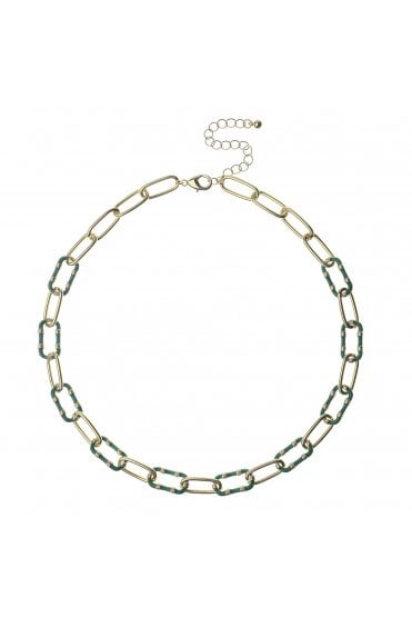 Golden Pulse Enamel Necklace