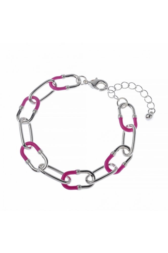Majique London Silver Edge Paper Link Bracelet