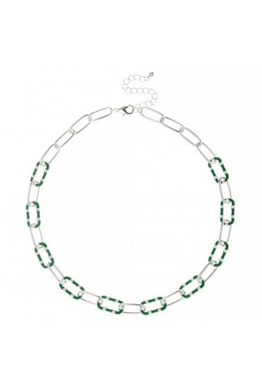 Silver Pulse Enamel Necklace