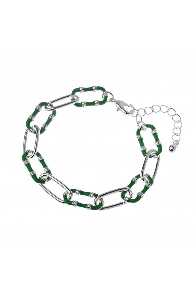 Majique London Silver Wave Link Bracelet