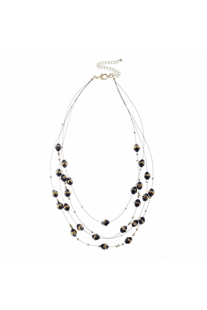 Majique London Gilded Elegance Wire Necklace With Gold CC Beads