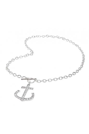 Glam Anchor Cubic Zirconia Chain Necklace