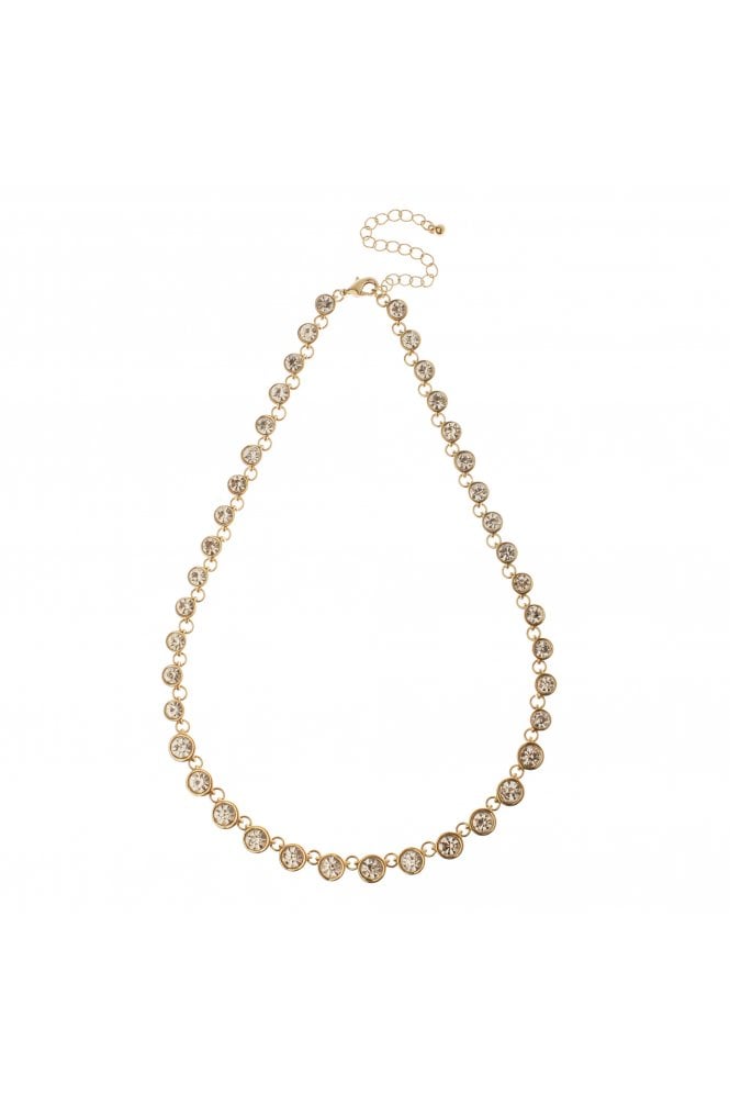 Majique London Glam Gold Diamante Necklace