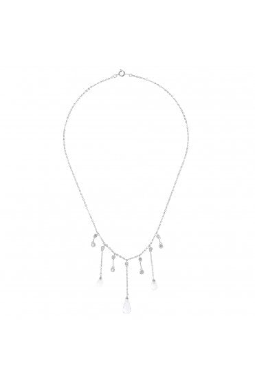 Glamour Strand Luminosity Necklace with Cubic Zirconia Infused Glass Beads