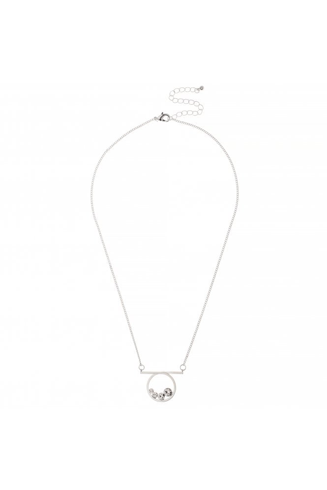 Majique London Gleaming Circle Silver Necklace