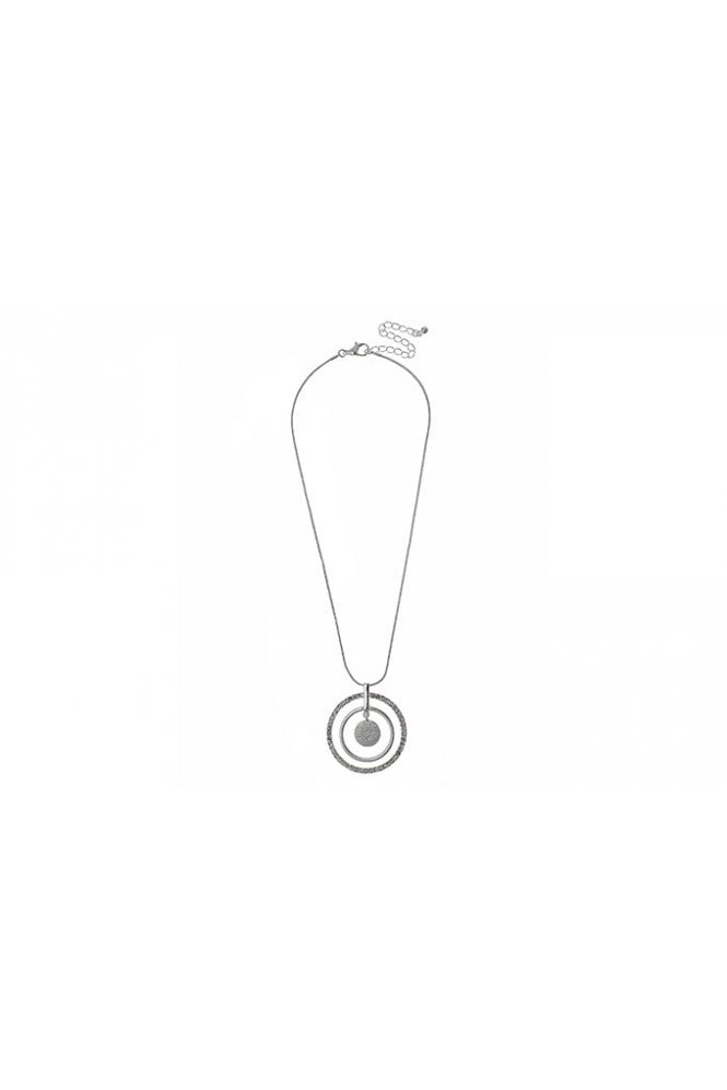 Majique London Gleaming Silver Serpent Chain With Pave Stone Necklace