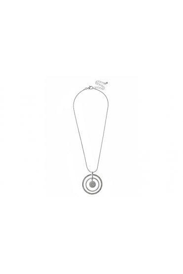 Gleaming Silver Serpent Chain With Pave Stone Necklace