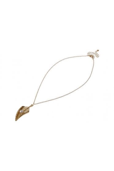 Gold Leaf & Pearl Pendant Necklace