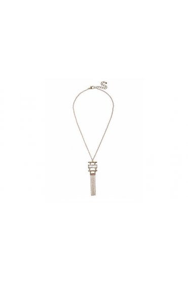 Gold Tassel Bar Necklace
