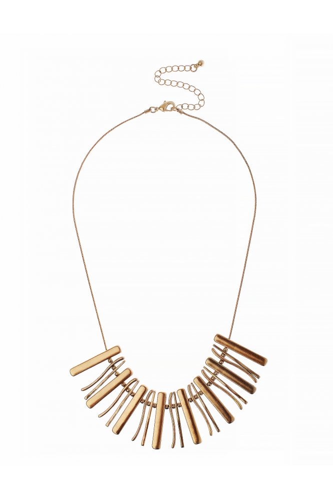 Majique London Golden Snake Chain Bar Necklace