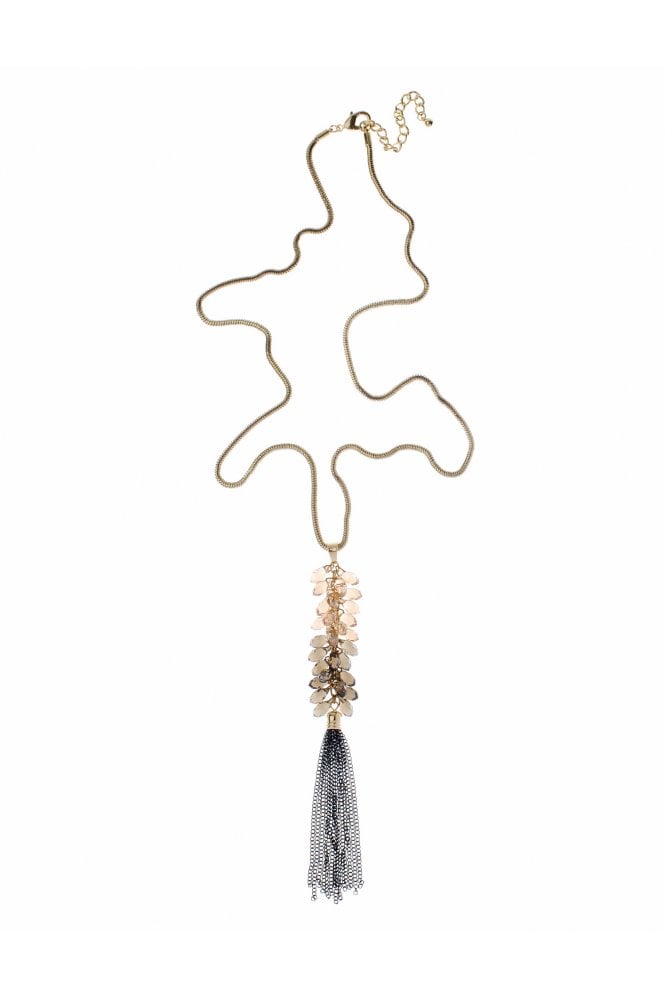 Majique London Golden Tassel Drop Necklace