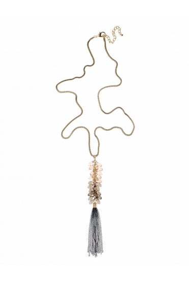 Golden Tassel Drop Necklace