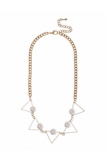 Golden Triangle & Pearl Necklace